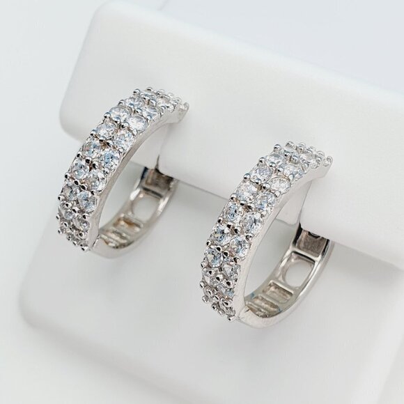 "925 Sterling Silver Cubic Zirconia Earrings, U19254897 - Picture 4 of 11